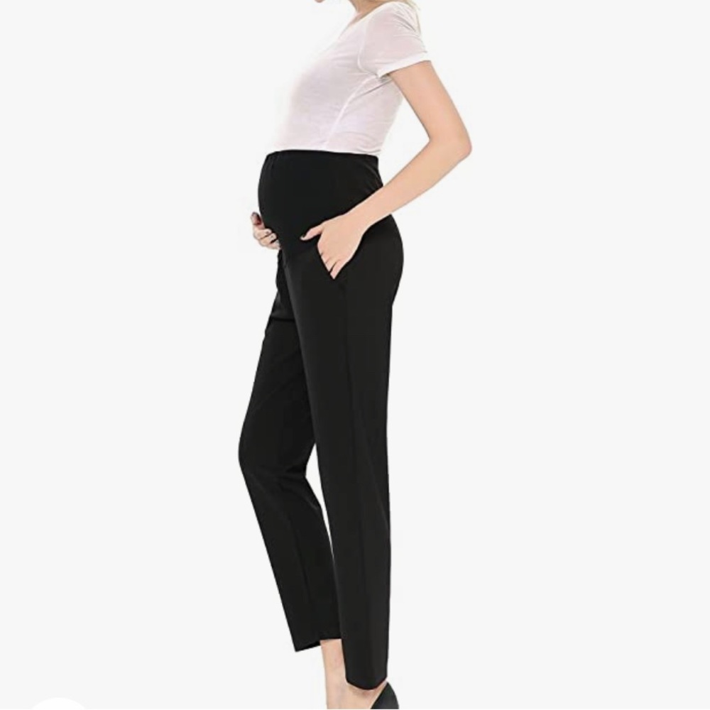 NWT Black, Straight Leg, Ankle, Maternity Pants- Medium